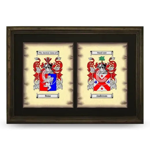 Double Coat of Arms Framed - Brown