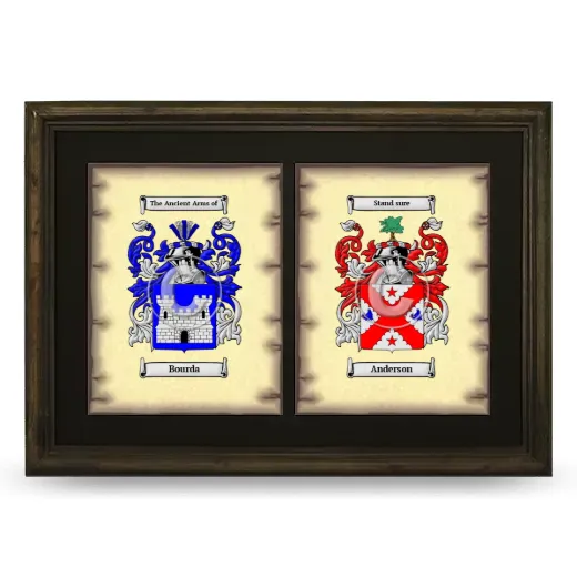 Double Coat of Arms Framed - Brown