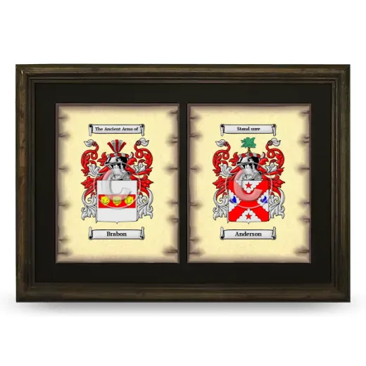 Double Coat of Arms Framed - Brown