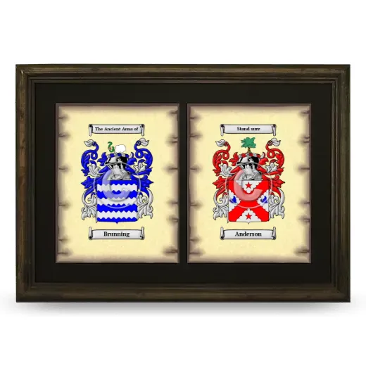 Double Coat of Arms Framed - Brown