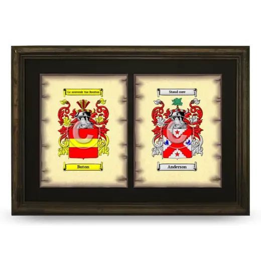 Double Coat of Arms Framed - Brown
