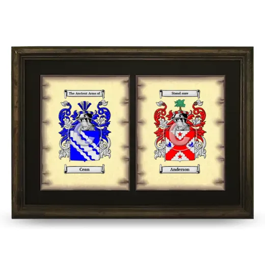 Double Coat of Arms Framed - Brown