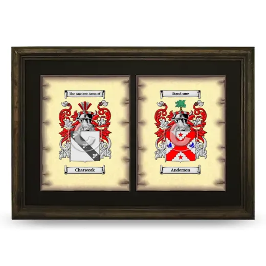 Double Coat of Arms Framed - Brown