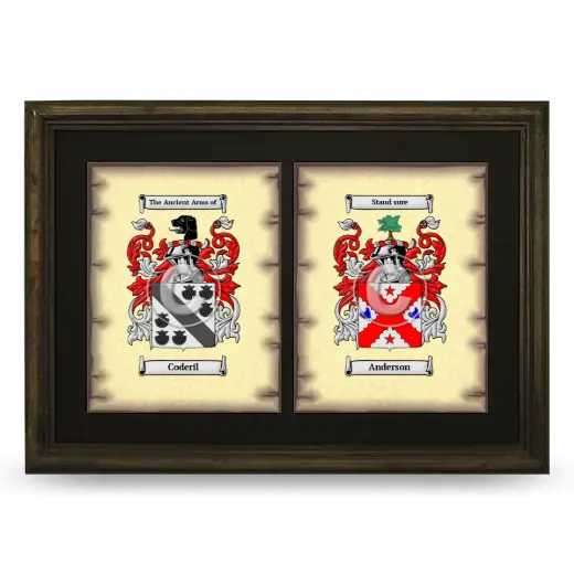 Double Coat of Arms Framed - Brown