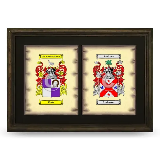 Double Coat of Arms Framed - Brown