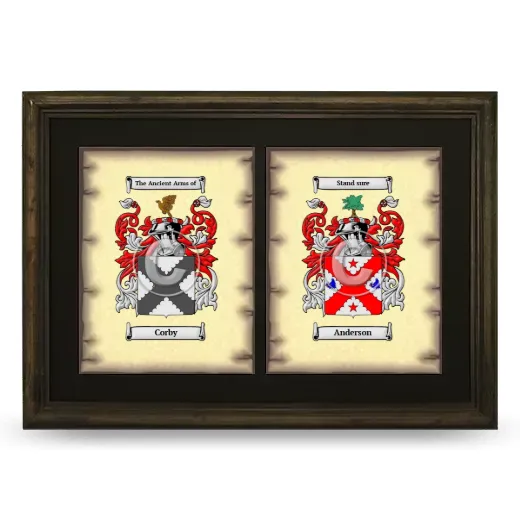 Double Coat of Arms Framed - Brown