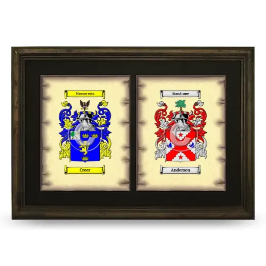 Double Coat of Arms Framed - Brown
