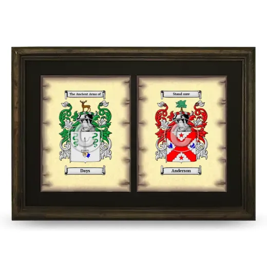 Double Coat of Arms Framed - Brown