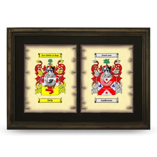 Double Coat of Arms Framed - Brown