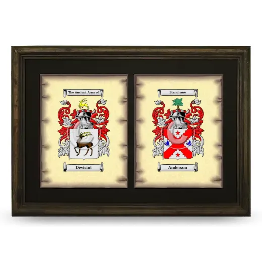 Double Coat of Arms Framed - Brown