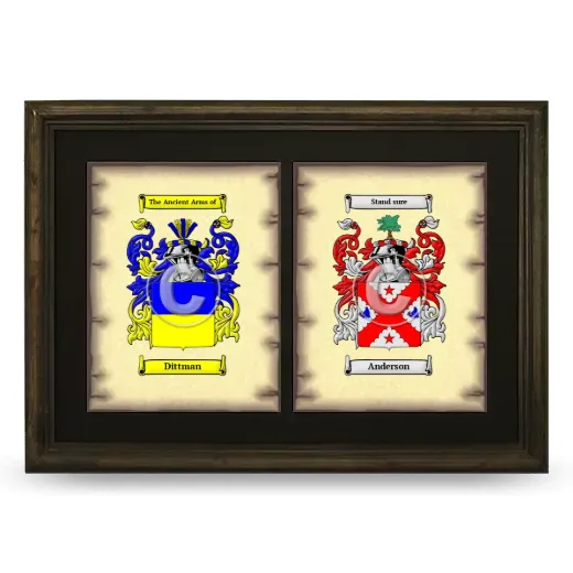 Double Coat of Arms Framed - Brown