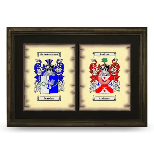 Double Coat of Arms Framed - Brown