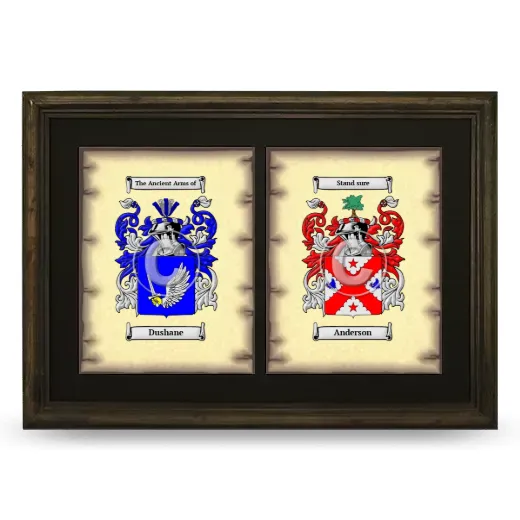 Double Coat of Arms Framed - Brown