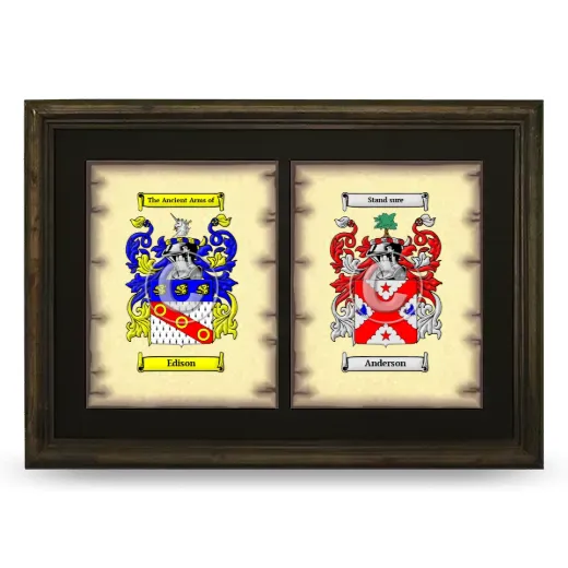 Double Coat of Arms Framed - Brown