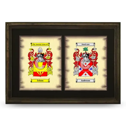 Double Coat of Arms Framed - Brown