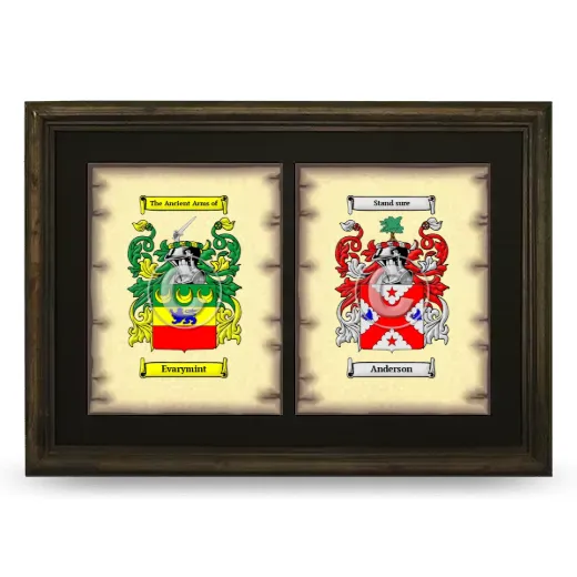 Double Coat of Arms Framed - Brown
