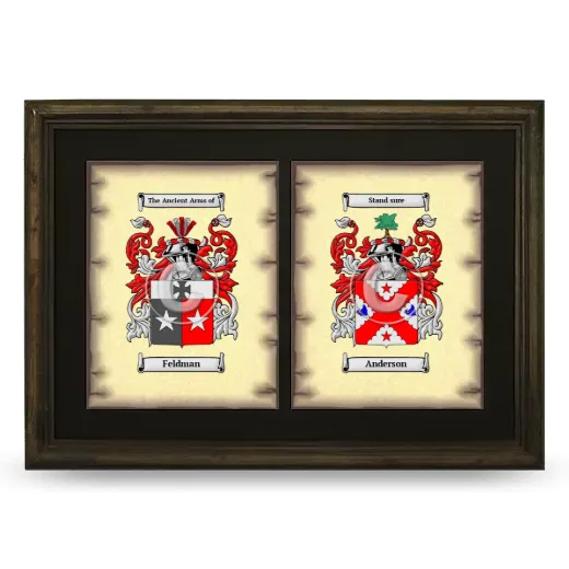 Double Coat of Arms Framed - Brown