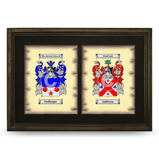 Double Coat of Arms Framed - Brown