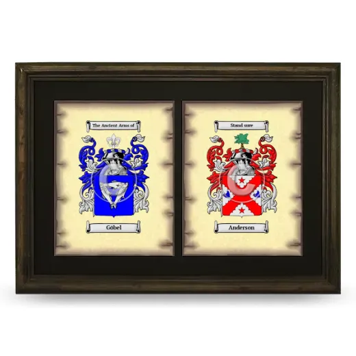 Double Coat of Arms Framed - Brown