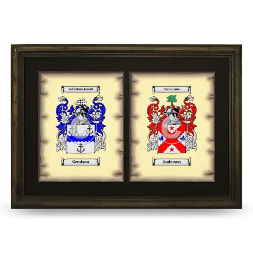 Double Coat of Arms Framed - Brown