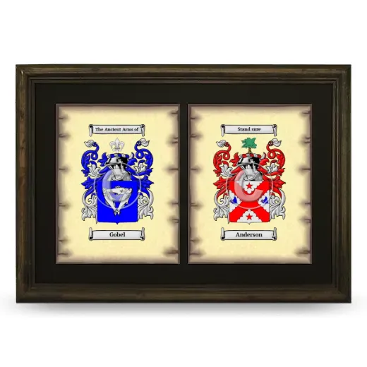 Double Coat of Arms Framed - Brown