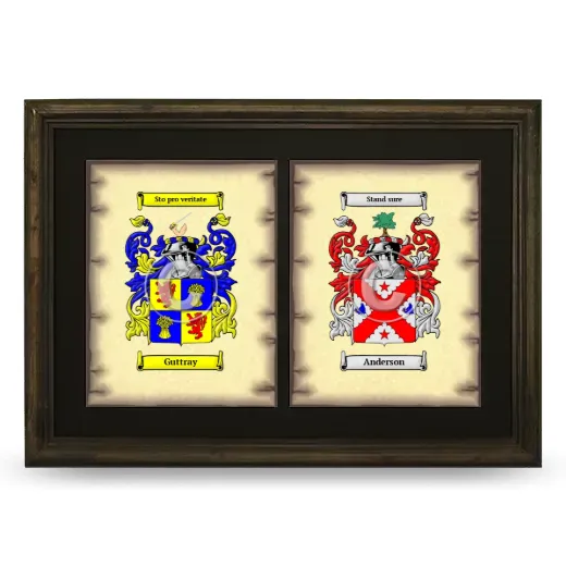 Double Coat of Arms Framed - Brown