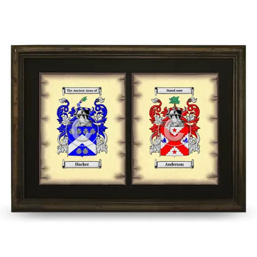 Double Coat of Arms Framed - Brown
