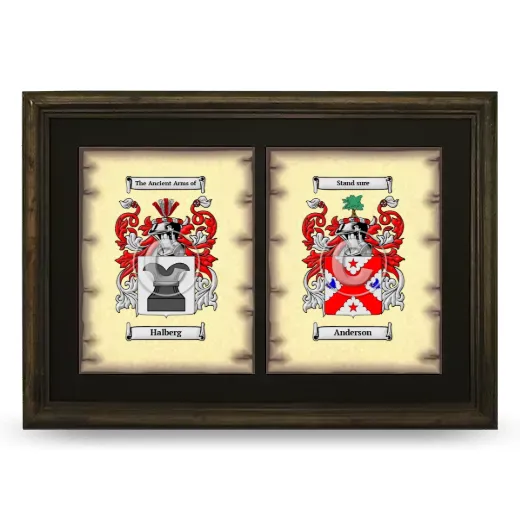 Double Coat of Arms Framed - Brown