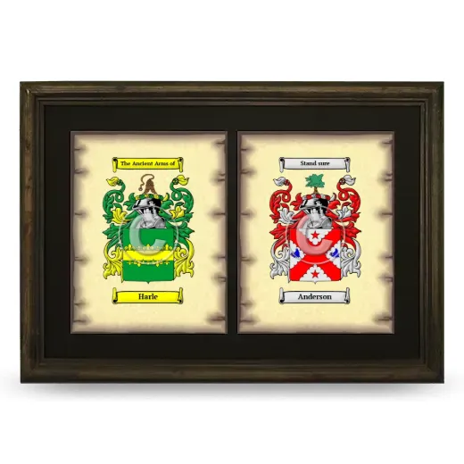 Double Coat of Arms Framed - Brown
