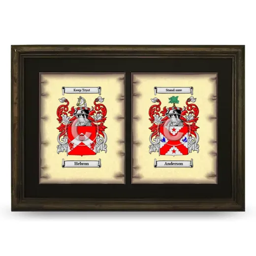 Double Coat of Arms Framed - Brown