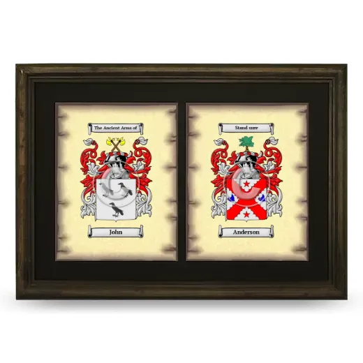 Double Coat of Arms Framed - Brown