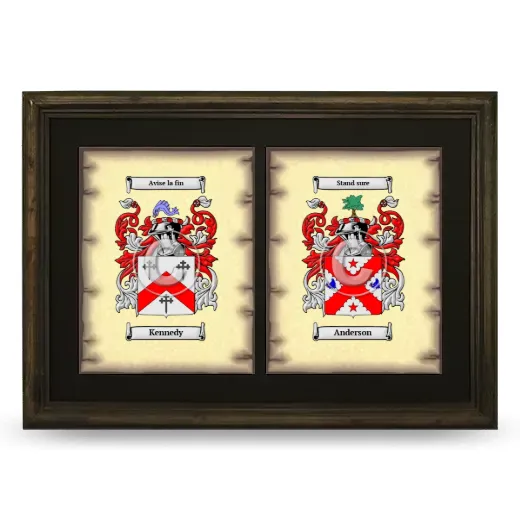 Double Coat of Arms Framed - Brown