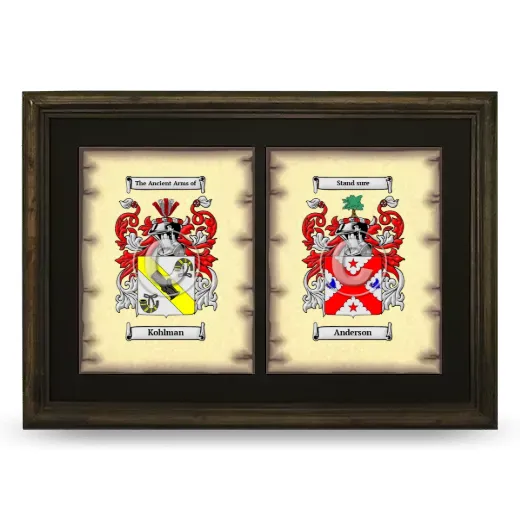 Double Coat of Arms Framed - Brown