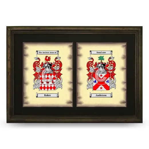 Double Coat of Arms Framed - Brown