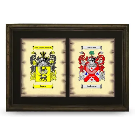 Double Coat of Arms Framed - Brown