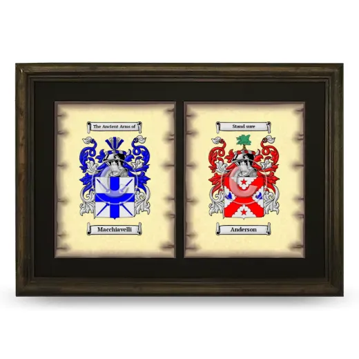 Double Coat of Arms Framed - Brown