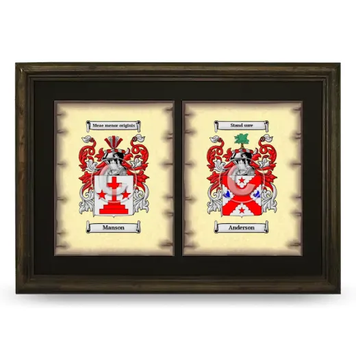 Double Coat of Arms Framed - Brown
