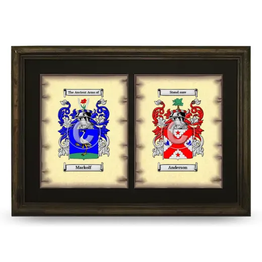 Double Coat of Arms Framed - Brown