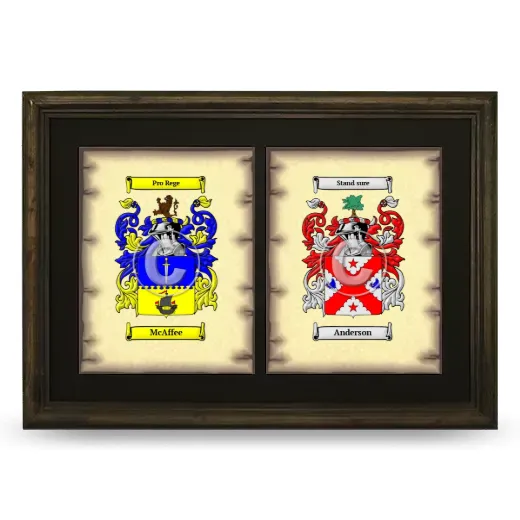 Double Coat of Arms Framed - Brown