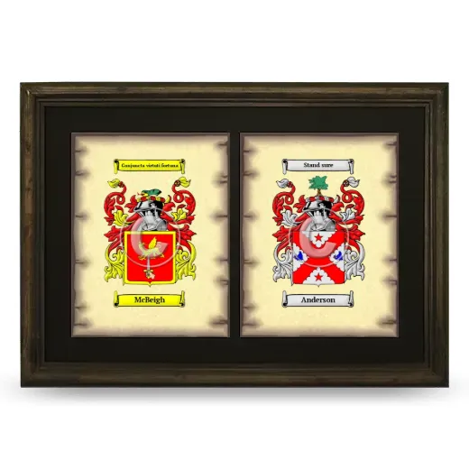Double Coat of Arms Framed - Brown