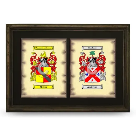 Double Coat of Arms Framed - Brown