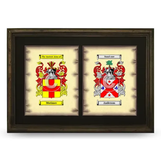 Double Coat of Arms Framed - Brown