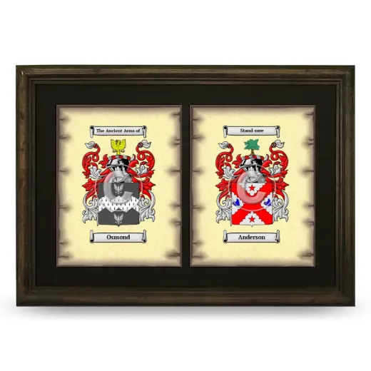 Double Coat of Arms Framed - Brown