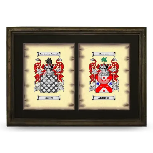 Double Coat of Arms Framed - Brown