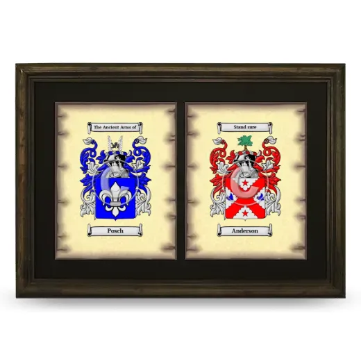 Double Coat of Arms Framed - Brown