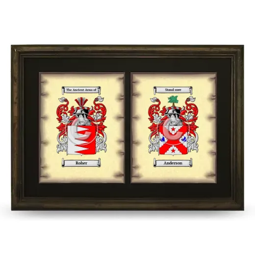 Double Coat of Arms Framed - Brown