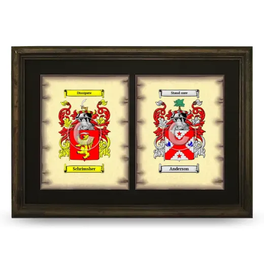 Double Coat of Arms Framed - Brown