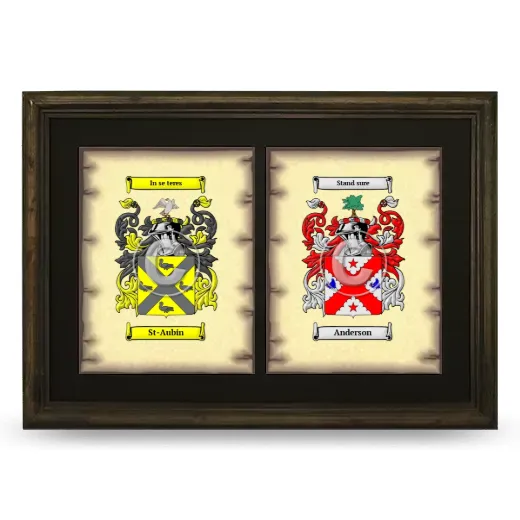 Double Coat of Arms Framed - Brown