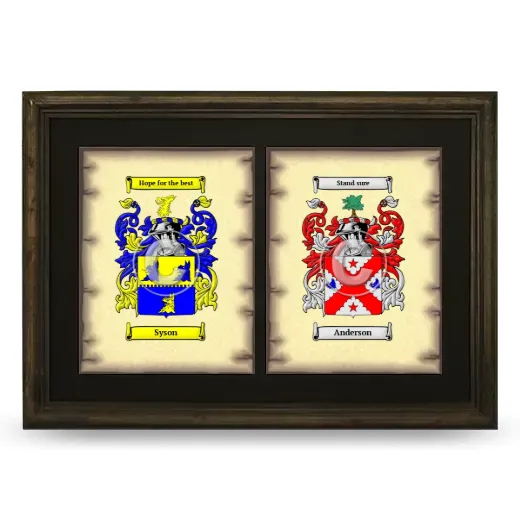 Double Coat of Arms Framed - Brown