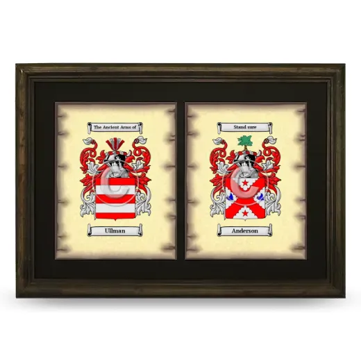 Double Coat of Arms Framed - Brown